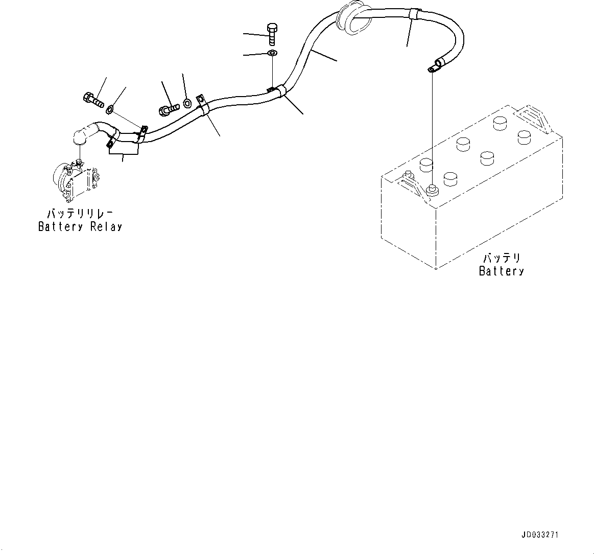 Wheel Loaders Komatsu / WA470-6R S/N 10001-UP (EGR Less Spec.)(0001213C) / Rear Wiring Harness, Battery Cable (#10001-)(E008003 : E0202-003003)