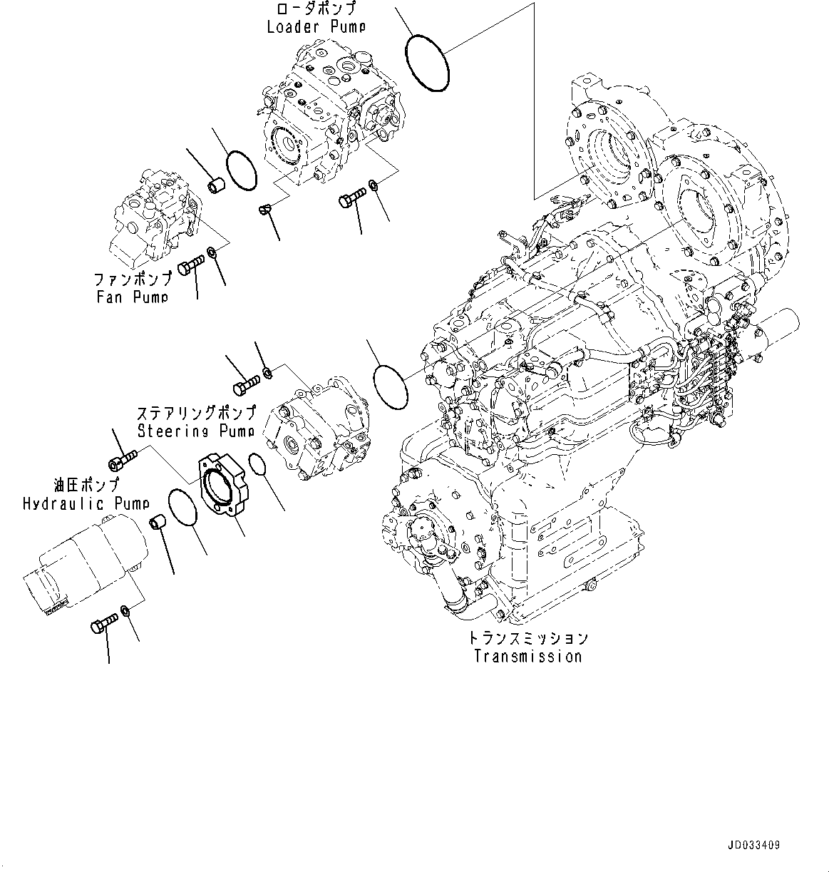 Wheel Loaders Komatsu / WA470-6R S/N 10001-UP (EGR Less Spec.)(0001213C) / Hydraulic Pump, Steering Piping(#10001-10000)(H011021 : H0210-006023)