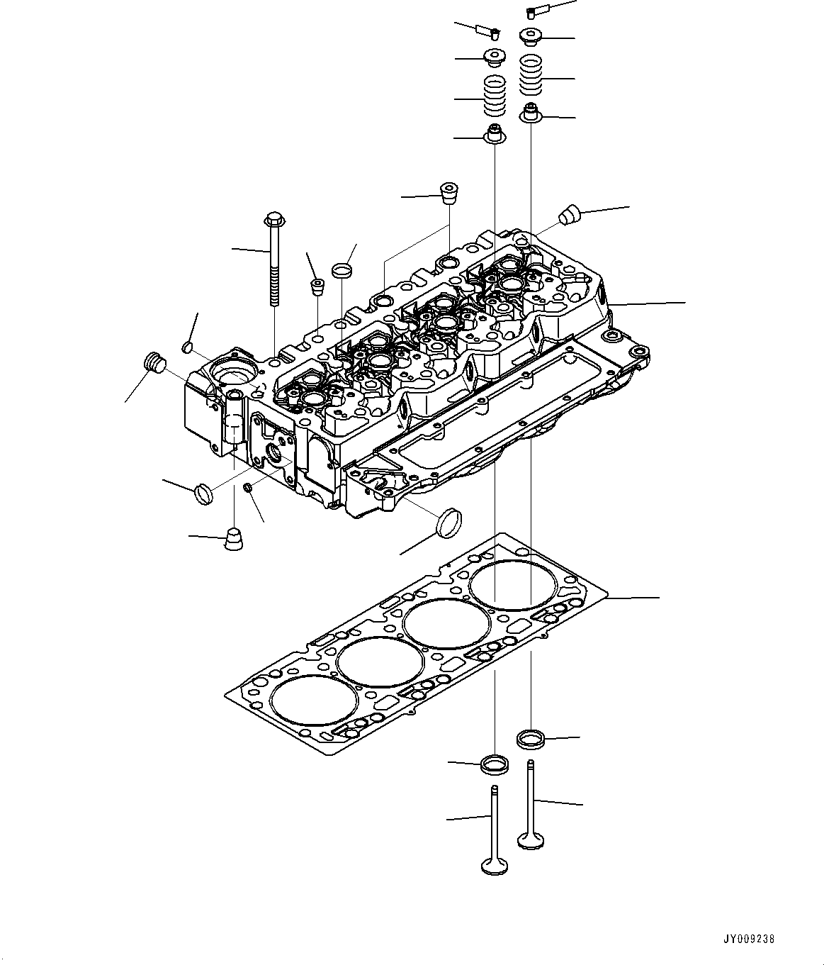 Engines Komatsu / SAA4D107E-3E S/N 26664037-UP (For HB215LC-3)(0001223C) / Cylinder Head (#26664037-)(A001001 : A1009-001001)