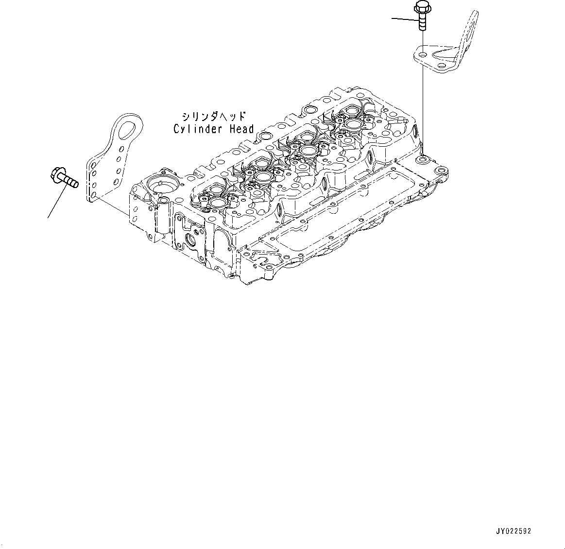 Engines Komatsu / SAA4D107E-3E S/N 26664037-UP (For HB215LC-3)(0001223C) / Lifting Bracket Mounting (#26664037-)(A002001 : ALA10-001001)