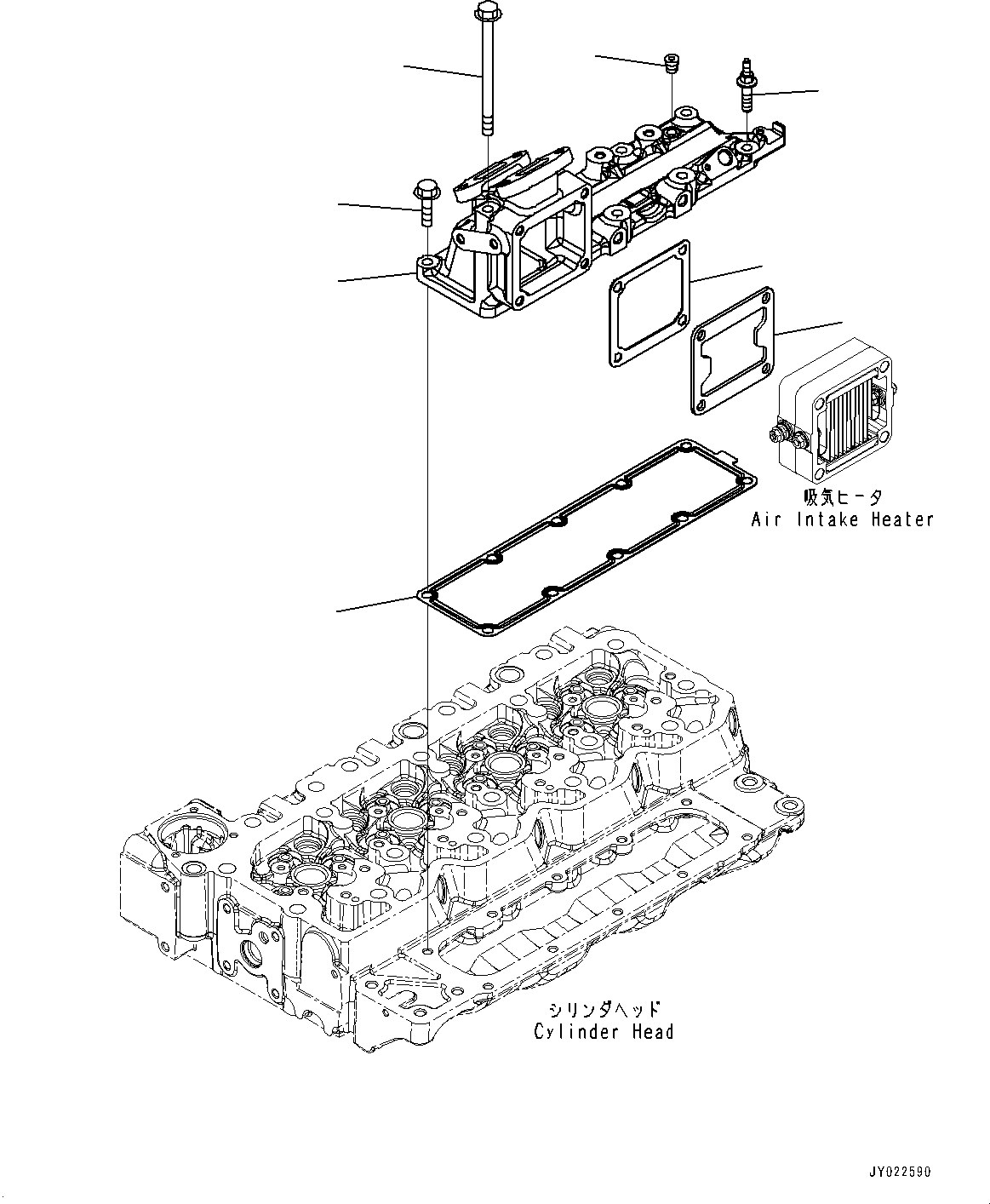 Engines Komatsu / SAA4D107E-3E S/N 26664037-UP (For HB215LC-3)(0001223C) / Air Intake Manifold (#26664037-)(A005001 : AIM00-001001)