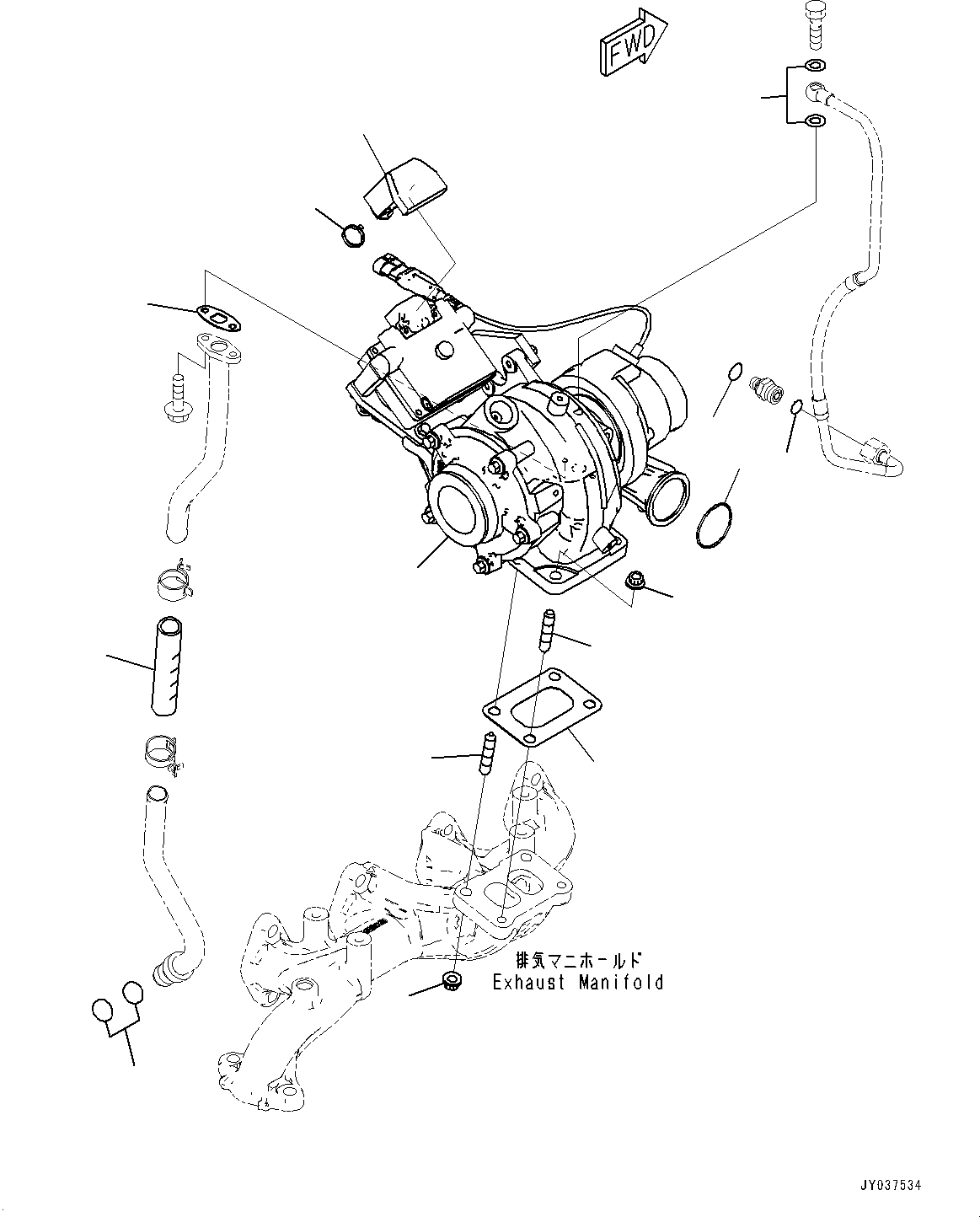 Engines Komatsu / SAA4D107E-3E S/N 26664037-UP (For HB215LC-3)(0001223C) / Variable Geometry Turbocharger (VGT), (#26664037-26664036)(A011001 : A1539-001001)
