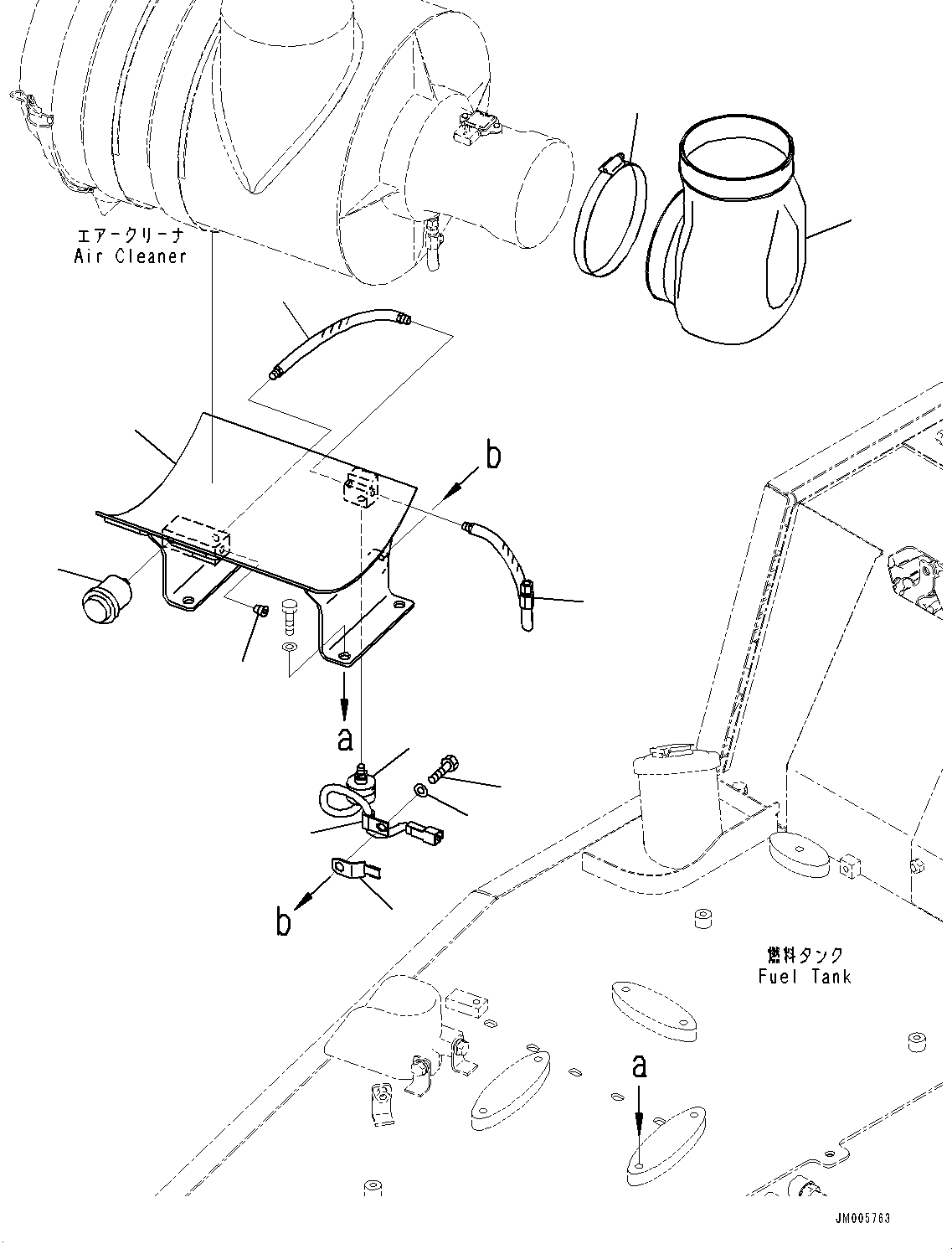 Dump Trucks Komatsu / HM300-5 S/N 10555-UP (For KAL)(0001224C) / Fuel Tank Related Parts, Air Cleaner Related Parts (#10001-)(D001003 : D0100-002003)