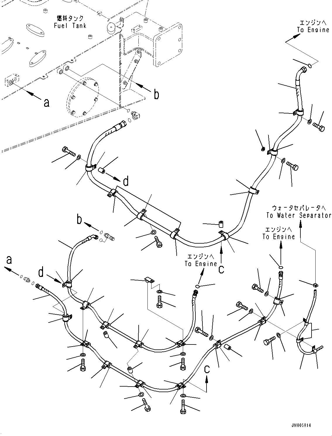 Dump Trucks Komatsu / HM300-5 S/N 10555-UP (For KAL)(0001224C) / Fuel Piping (#10001-)(D004001 : D0200-001001)