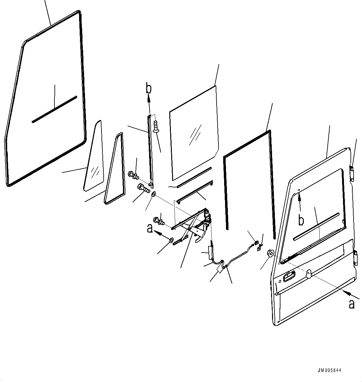 Dump Trucks Komatsu / HM300-5 S/N 10555-UP (For KAL)(0001224C) / Cab, Door, L.H. (#10001-)(K001002 : K0200-018002)