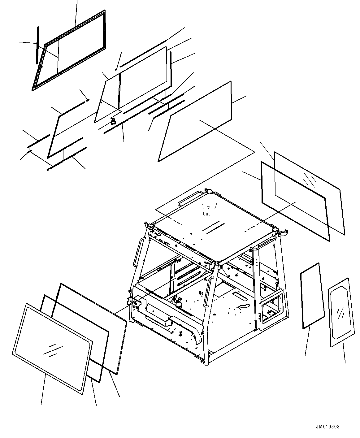 Dump Trucks Komatsu / HM300-5 S/N 10555-UP (For KAL)(0001224C) / Cab, Glass Window (#10001-)(K001006 : K0200-018006)