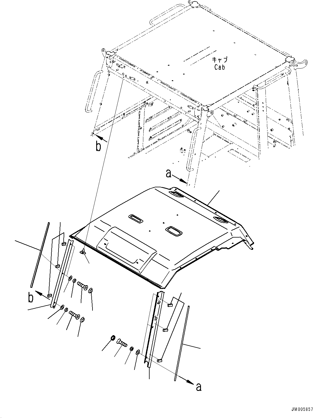 Dump Trucks Komatsu / HM300-5 S/N 10555-UP (For KAL)(0001224C) / Cab, Roof Pad (#10001-)(K001012 : K0200-018012)