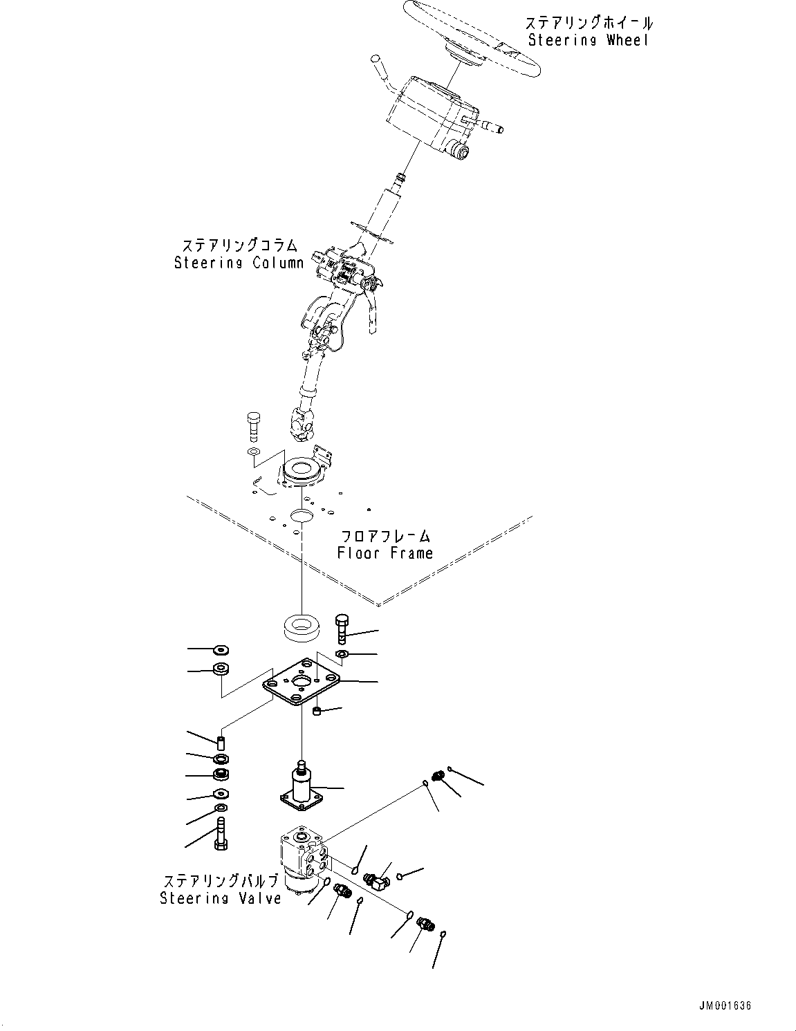 Dump Trucks Komatsu / HM300-5 S/N 10555-UP (For KAL)(0001224C) / Cab, Steering Column (2/2) (#10001-)(K001022 : K0200-018022)