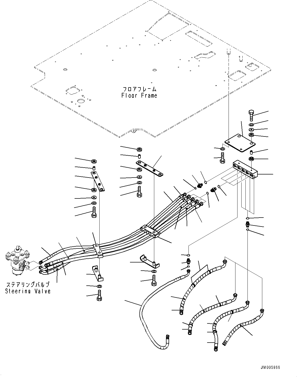 Dump Trucks Komatsu / HM300-5 S/N 10555-UP (For KAL)(0001224C) / Cab, Steering Piping (#10001-)(K001023 : K0200-018023)