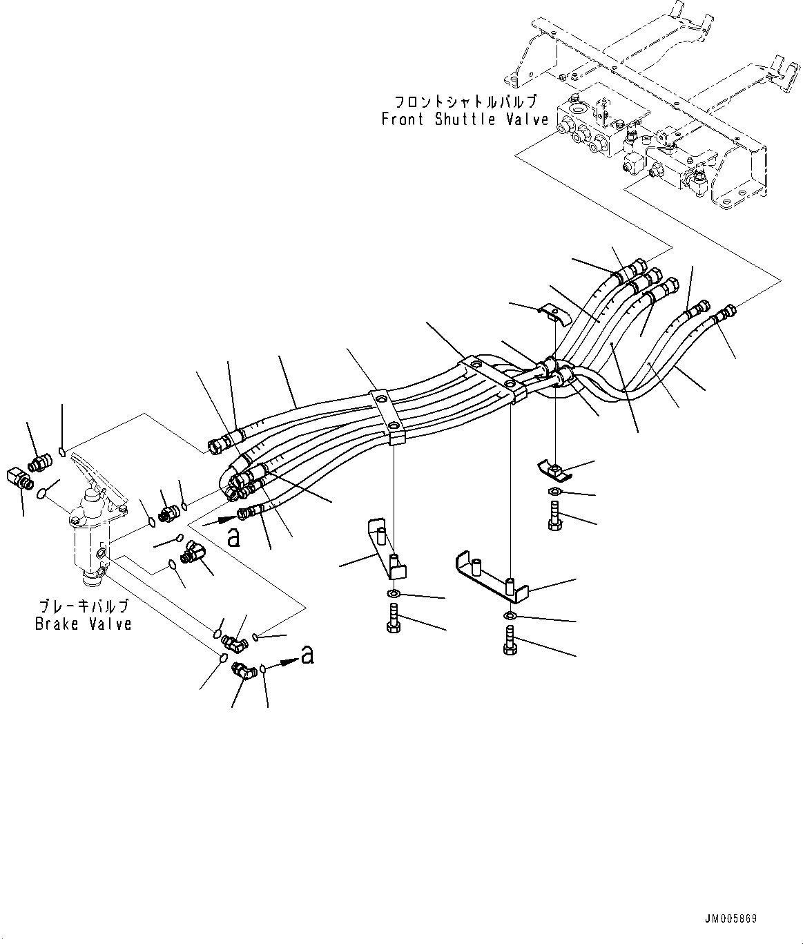 Dump Trucks Komatsu / HM300-5 S/N 10555-UP (For KAL)(0001224C) / Cab, Brake Piping (#10001-)(K001028 : K0200-018028)