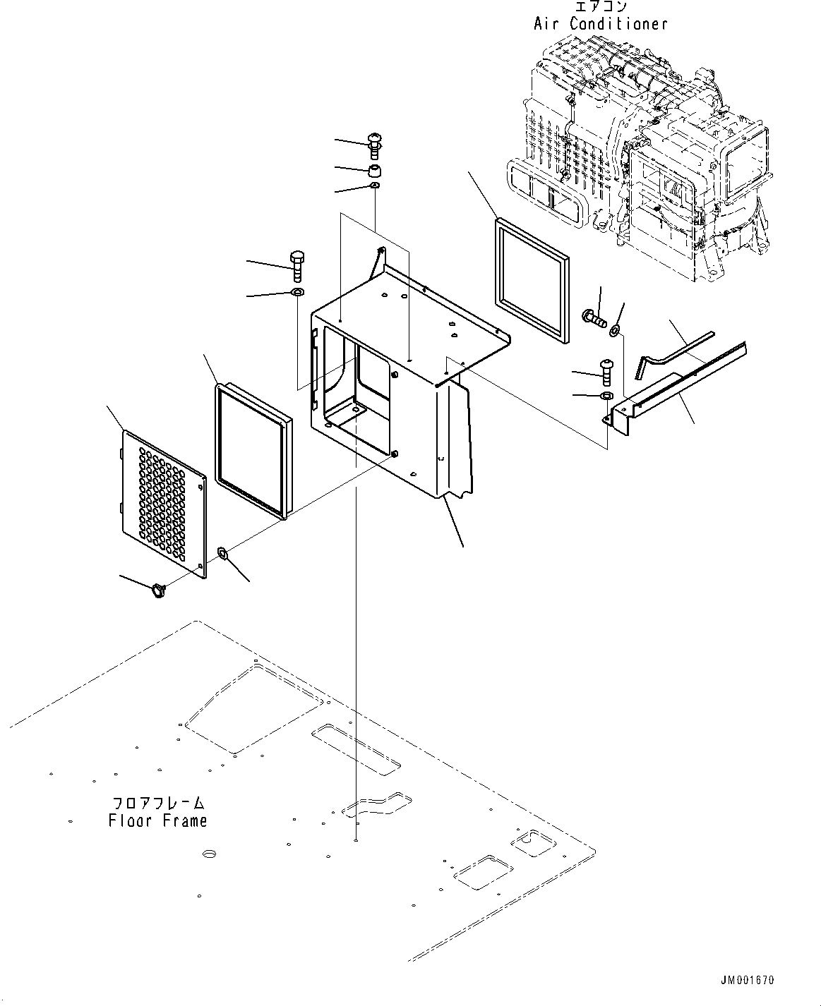 Dump Trucks Komatsu / HM300-5 S/N 10555-UP (For KAL)(0001224C) / Cab, Air Conditioner Recirculation Air Filter (#10001-)(K001037 : K0200-018037)