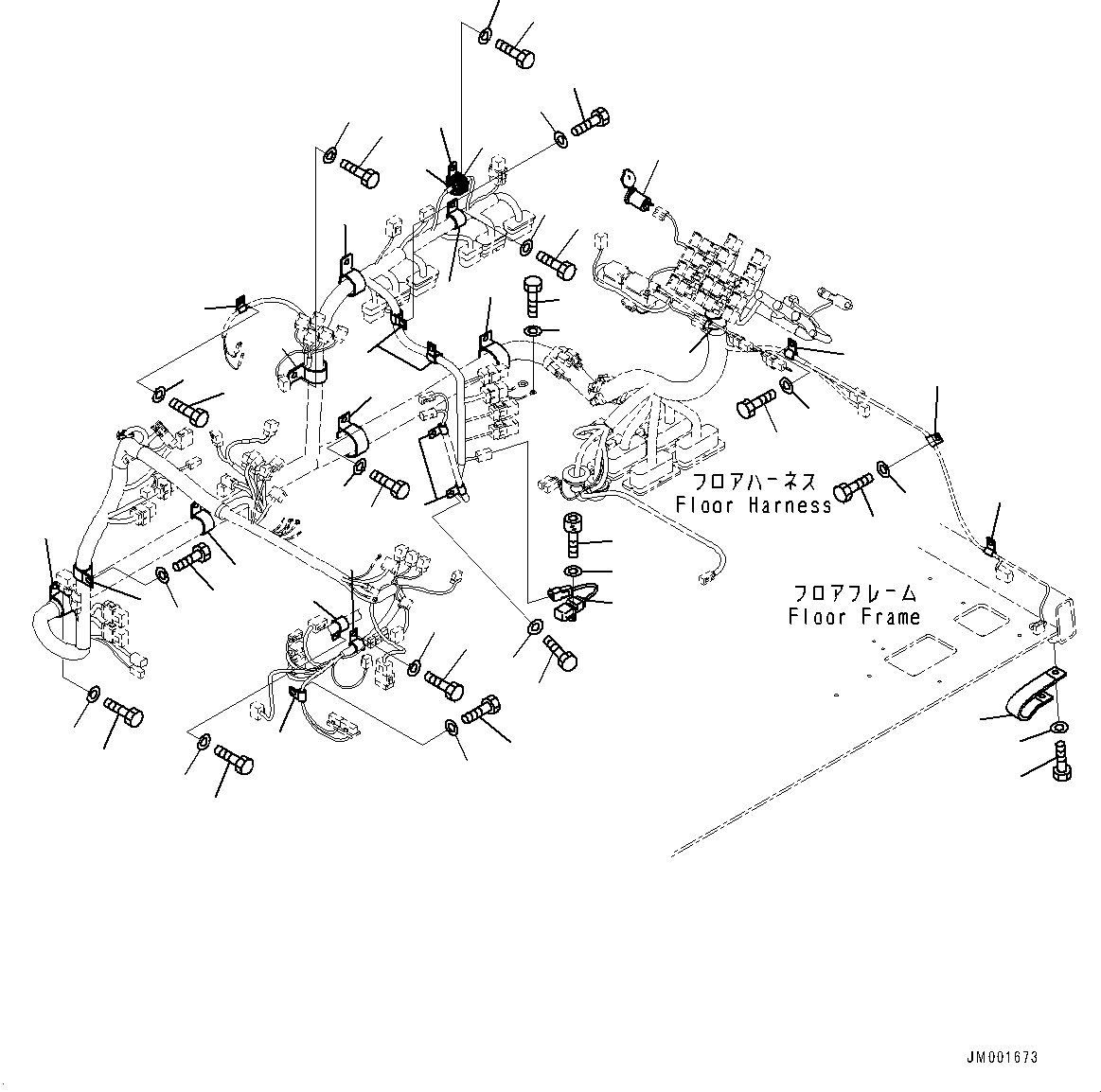 Dump Trucks Komatsu / HM300-5 S/N 10555-UP (For KAL)(0001224C) / Cab, Wiring Harness Mounting (#10001-)(K001044 : K0200-018044)