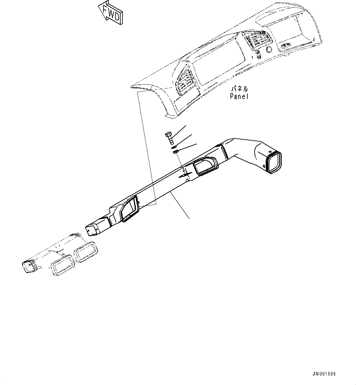 Dump Trucks Komatsu / HM300-5 S/N 10555-UP (For KAL)(0001224C) / Cab, Air Conditioner Duct (#10001-)(K001061 : K0200-018061)