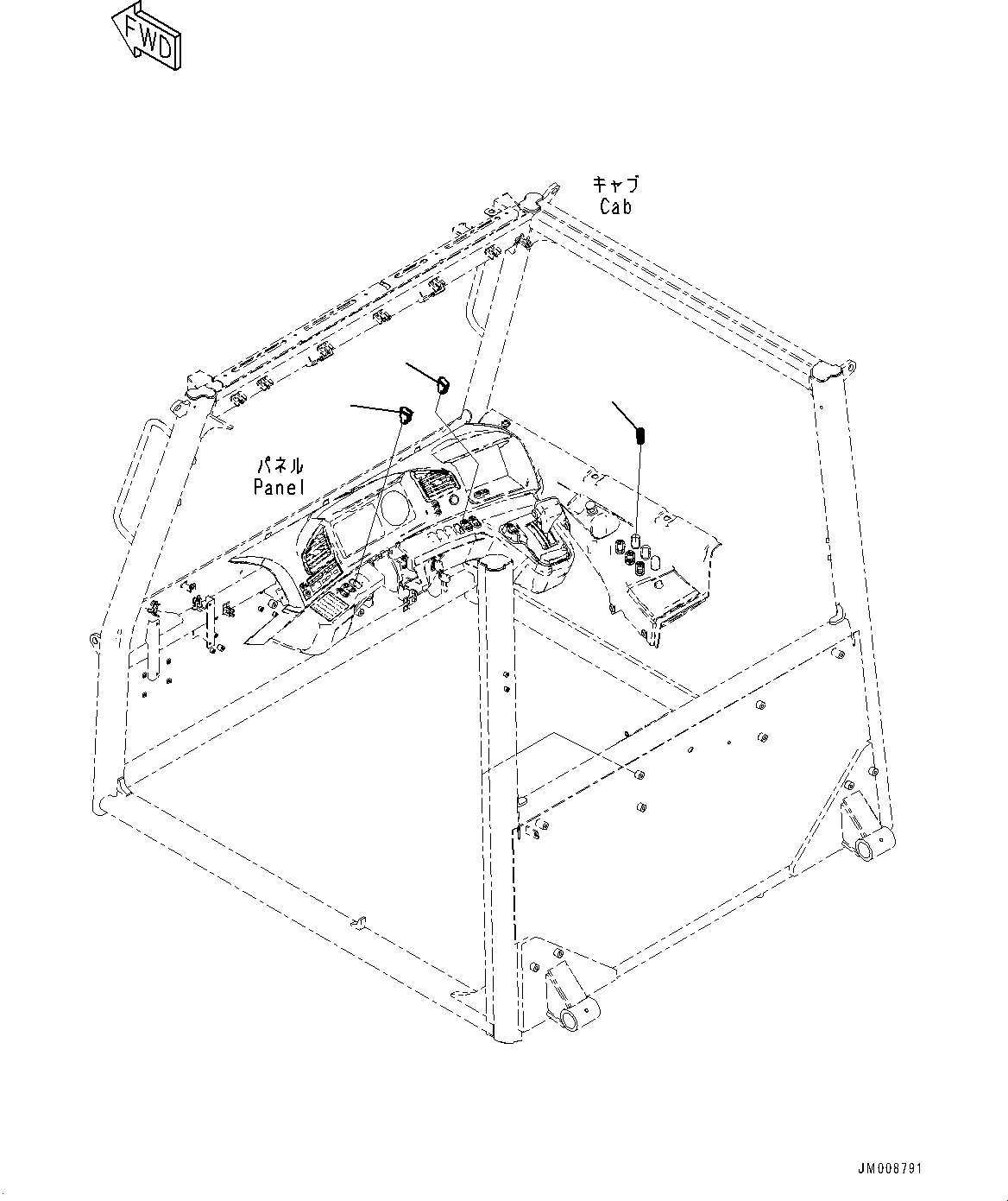 Dump Trucks Komatsu / HM300-5 S/N 10555-UP (For KAL)(0001224C) / Cab Option Switch, Cover (With Auto Idle Stop, Fog Lamp, Automatic Retarder Accelerator Control(ARAC)) (#10001-)(K002004 : K0201-066004)