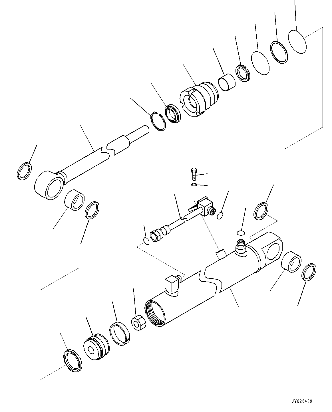 Dump Trucks Komatsu / HM300-5 S/N 10555-UP (For KAL)(0001224C) / Cab Tilt Cylinder and Its Related Parts, Tilt Cylinder (#10002-)(K006001 : K3120-001001)