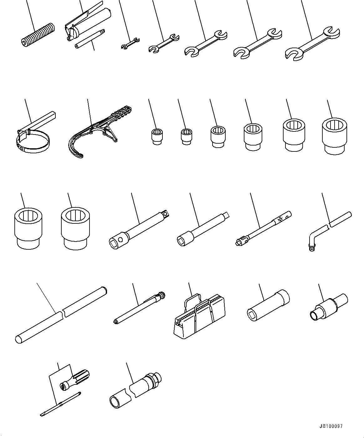 Dump Trucks Komatsu / HM300-5 S/N 10555-UP (For KAL)(0001224C) / General Tool Set, (With Tool Kit) (#10001-)(V003001 : V0300-002001)
