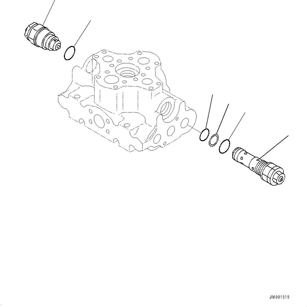Dump Trucks Komatsu / HM400-5 S/N 10650-UP (For KAL)(0001225C) / Front Steering and Hoist Hydraulic Piping, Hoist Valve (2/2) (#10001-)(H004002 : H3410-002002)