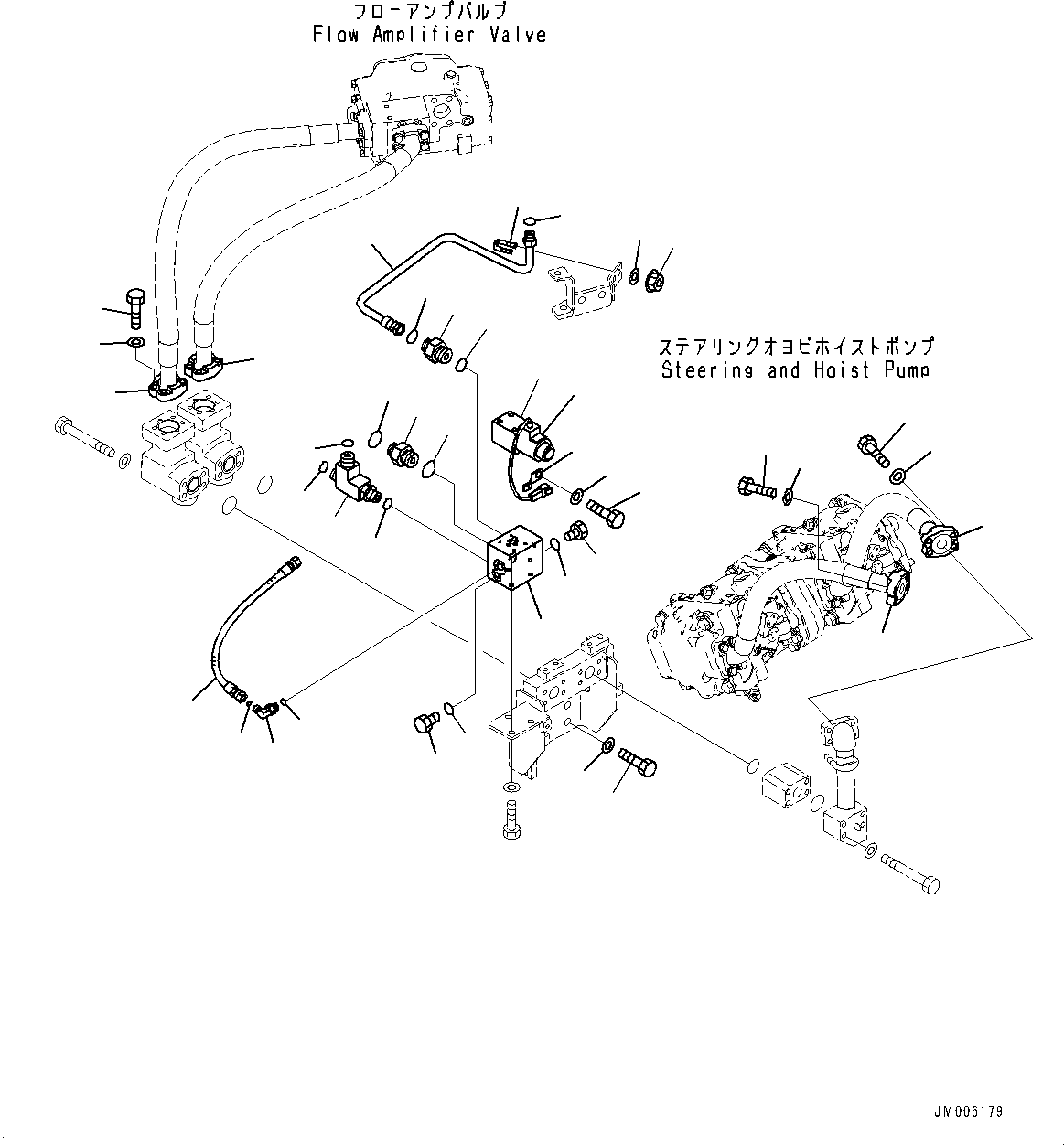 Dump Trucks Komatsu / HM400-5 S/N 10650-UP (For KAL)(0001225C) / Front Steering and Hoist Hydraulic Piping, PNC Valve (#10001-)(H004012 : H3410-002012)