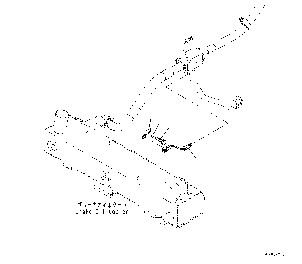 Dump Trucks Komatsu / HM400-5 S/N 10650-UP (For KAL)(0001225C) / Brake Oil Cooling Piping, Front Frame Side, Oil Temperature Sensor (#10001-)(H006013 : H3511-002013)