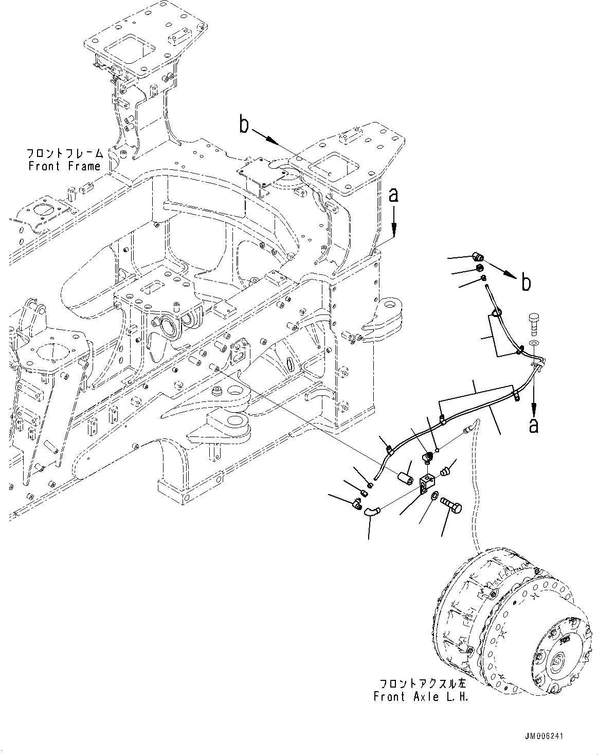 Dump Trucks Komatsu / HM400-5 S/N 10650-UP (For KAL)(0001225C) / Front Brake Oil Piping, Breather Piping (1/2) (#10001-)(H011011 : H3540-002009)