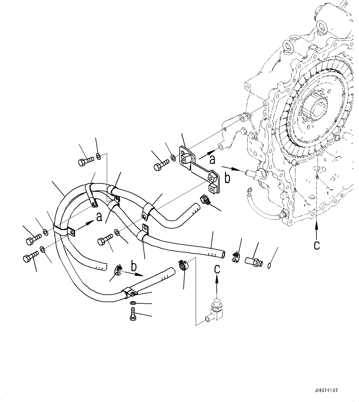 Excavators Komatsu / HB215LC-3 S/N 70001-UP (For KAL)(0001233C) / Engine Related Parts, Water Piping (#70001-)(B002002 : B0000-005002)