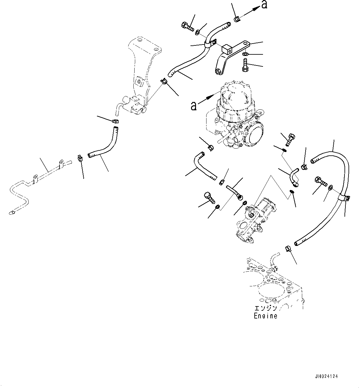 Excavators Komatsu / HB215LC-3 S/N 70001-UP (For KAL)(0001233C) / Air Cleaner, Komatsu Closed Crankcase Ventilation (KCCV) Piping (2/2) (#70001-)(B005005 : B0200-002005)