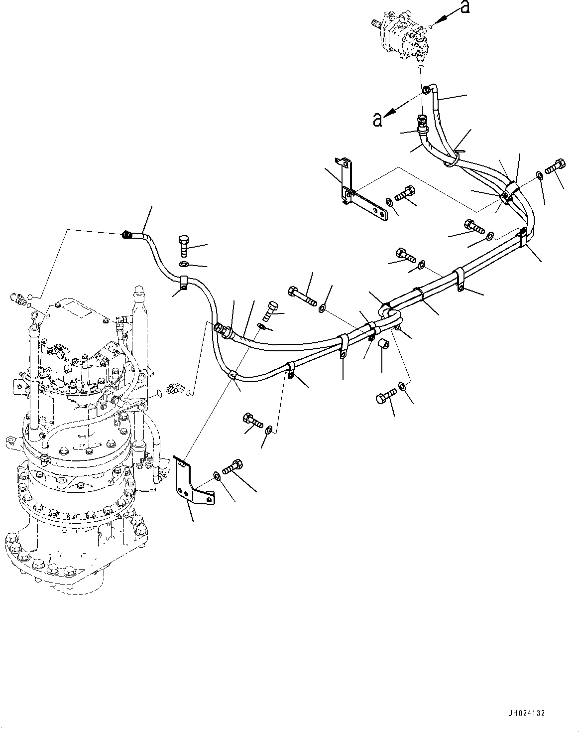 Excavators Komatsu / HB215LC-3 S/N 70001-UP (For KAL)(0001233C) / Lubrication Piping (#70001-)(B007001 : B0600-001001)