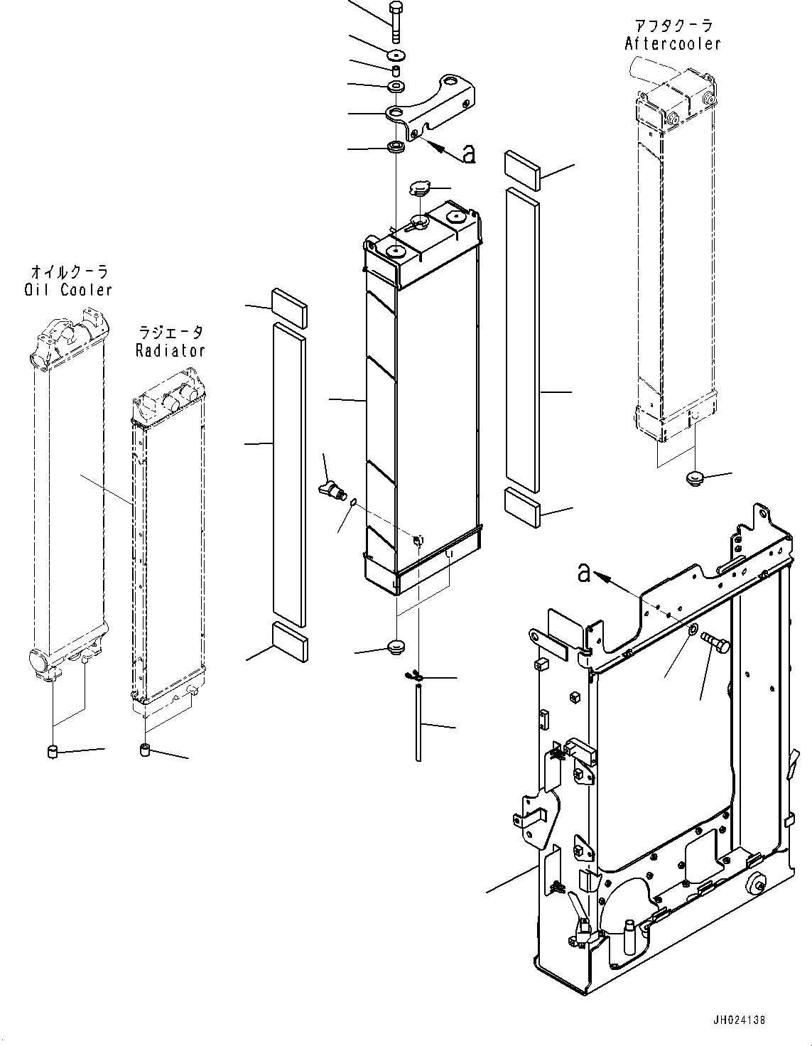 Excavators Komatsu / HB215LC-3 S/N 70001-UP (For KAL)(0001233C) / Cooling System, Radiator (#70001-)(C001001 : C0100-001001)
