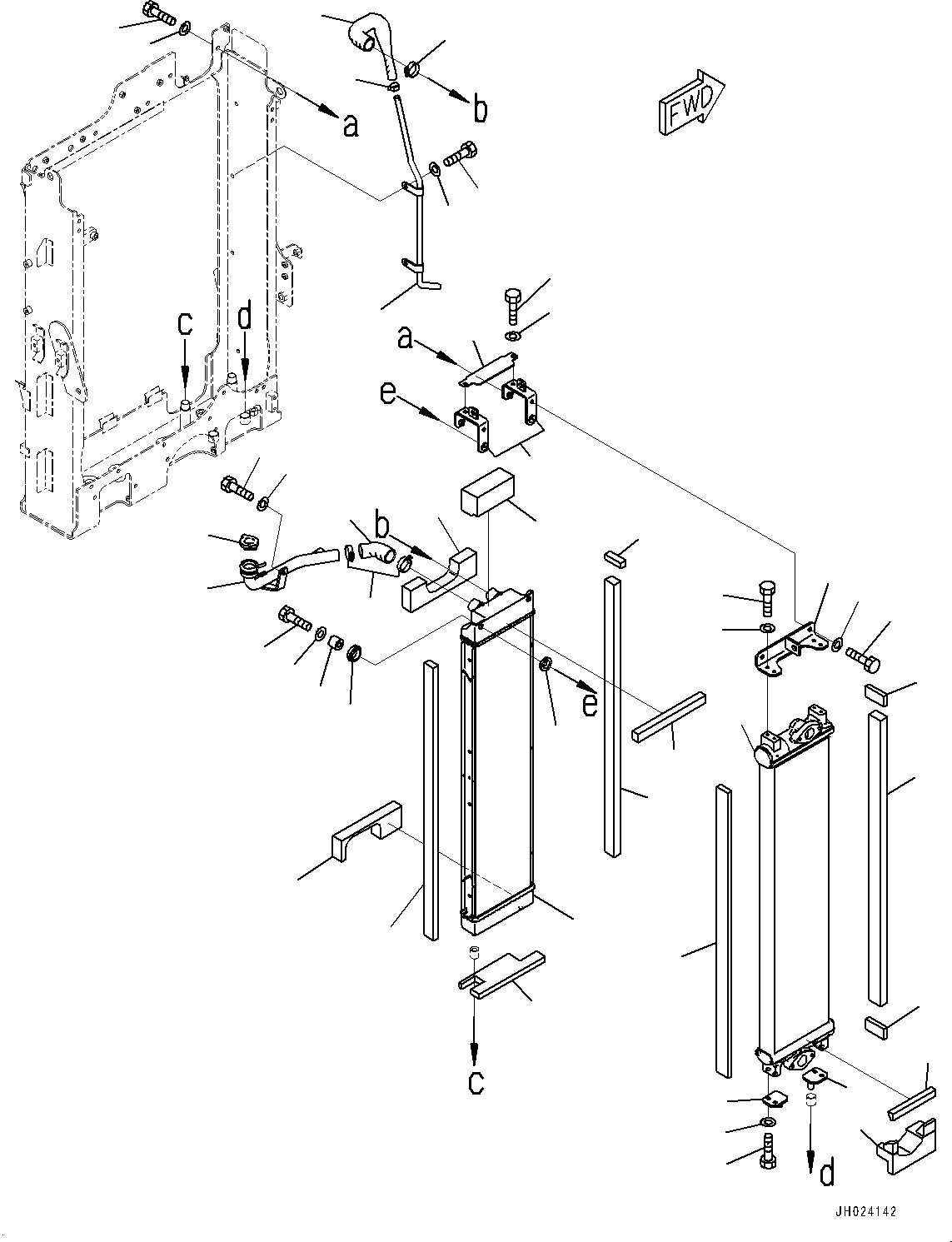 Excavators Komatsu / HB215LC-3 S/N 70001-UP (For KAL)(0001233C) / Cooling System, Oil Cooler (#70001-)(C001002 : C0100-001002)