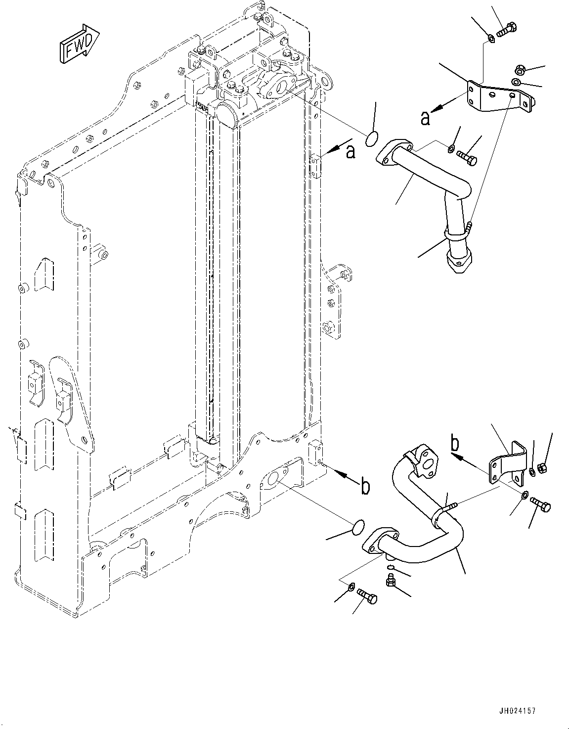 Excavators Komatsu / HB215LC-3 S/N 70001-UP (For KAL)(0001233C) / Cooling System, Oil Cooler Piping and Condenser (#70001-)(C001005 : C0100-001005)