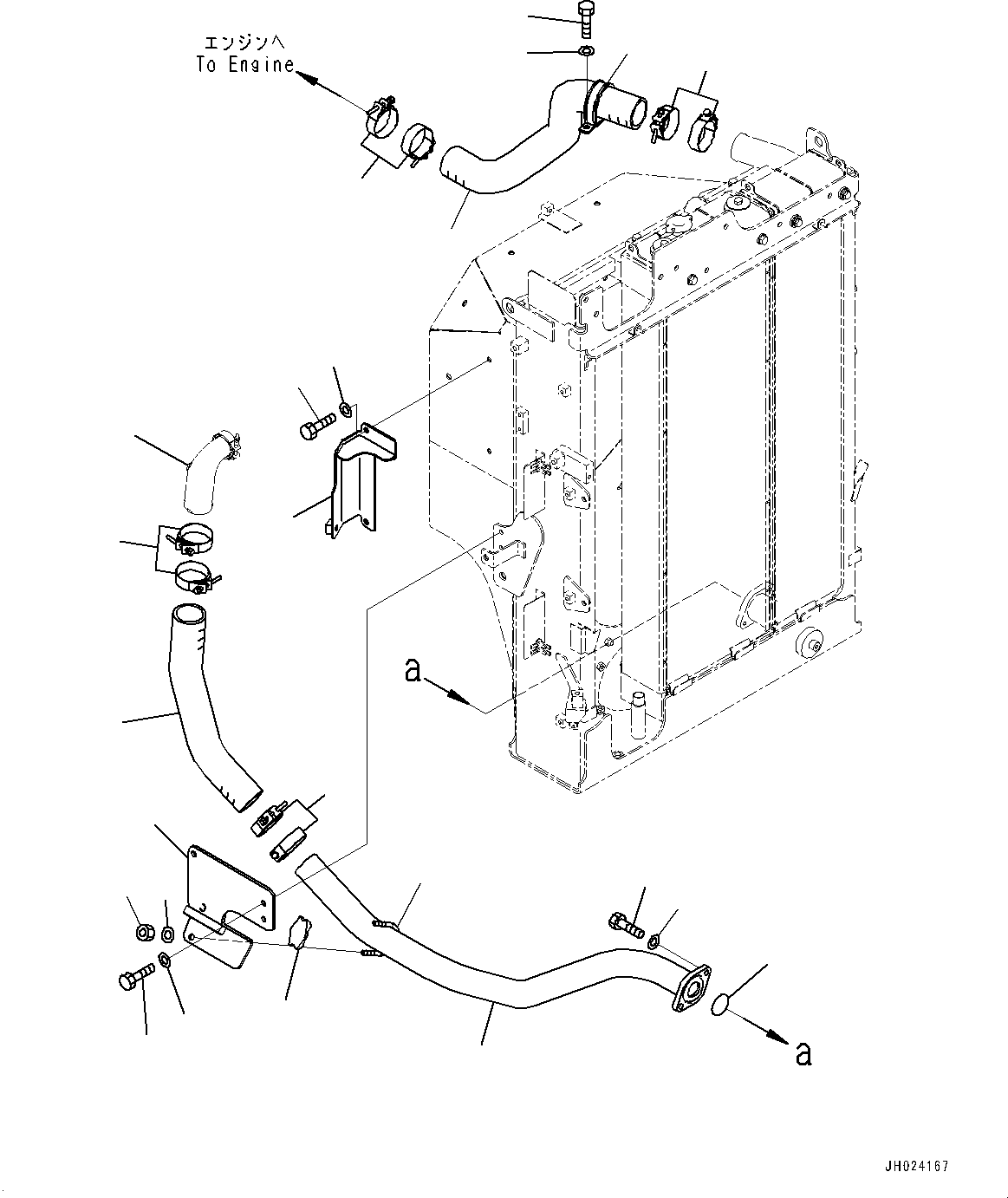 Excavators Komatsu / HB215LC-3 S/N 70001-UP (For KAL)(0001233C) / Cooling System, Aftercooler Piping (#70001-)(C001008 : C0100-001008)