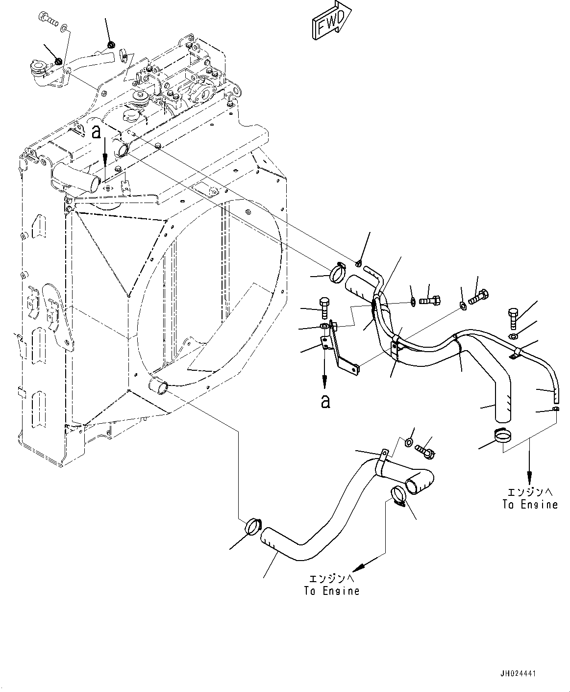 Excavators Komatsu / HB215LC-3 S/N 70001-UP (For KAL)(0001233C) / Cooling System, Radiator Piping (#70001-)(C001009 : C0100-001009)