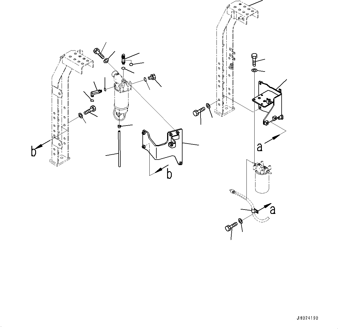 Excavators Komatsu / HB215LC-3 S/N 70001-UP (For KAL)(0001233C) / Fuel Piping, Fuel Prefilter Mounting (#70001-)(D002003 : D0200-001003)