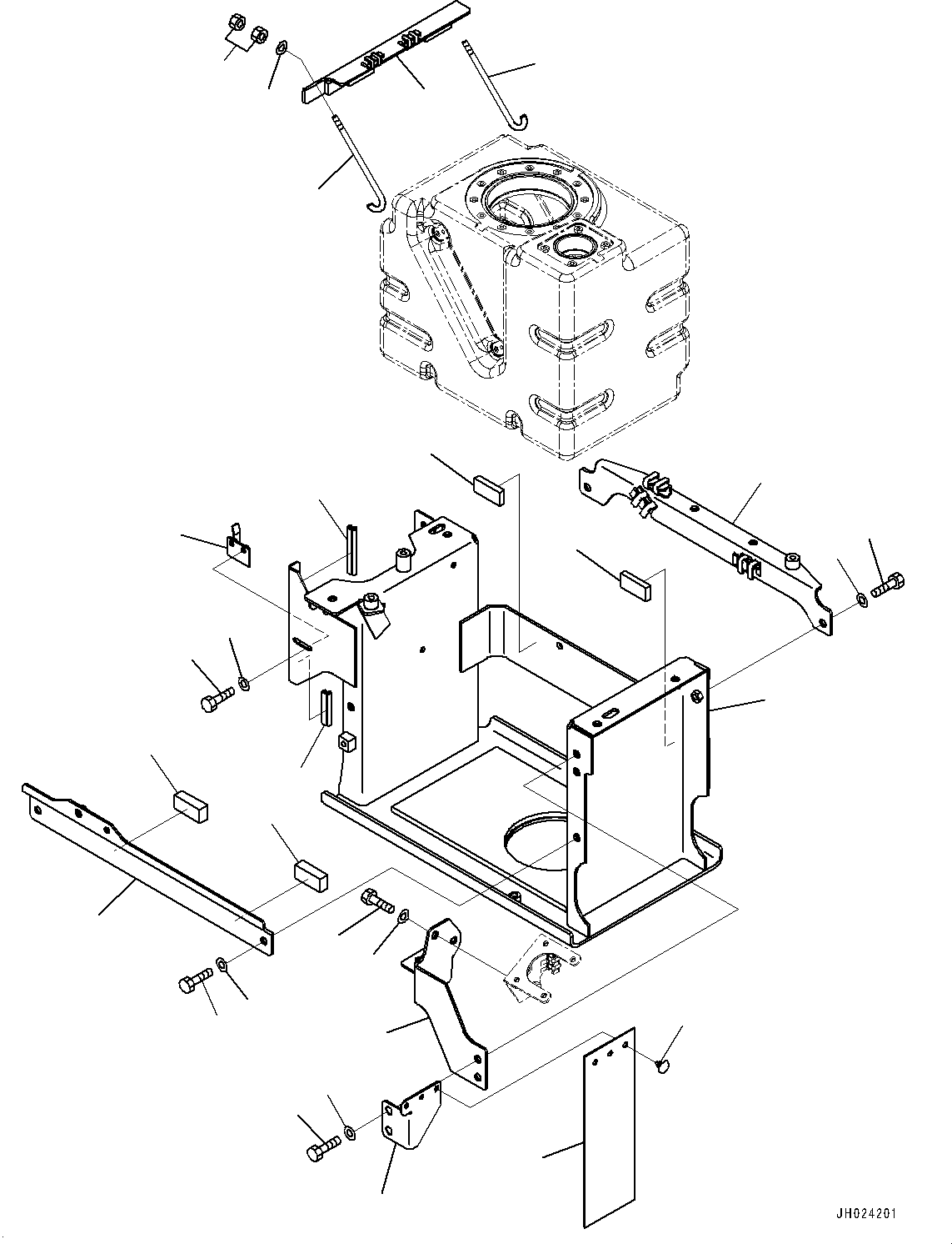 Excavators Komatsu / HB215LC-3 S/N 70001-UP (For KAL)(0001233C) / DEF Tank, DEF Tank Frame (#70001-)(D003001 : D0500-001001)
