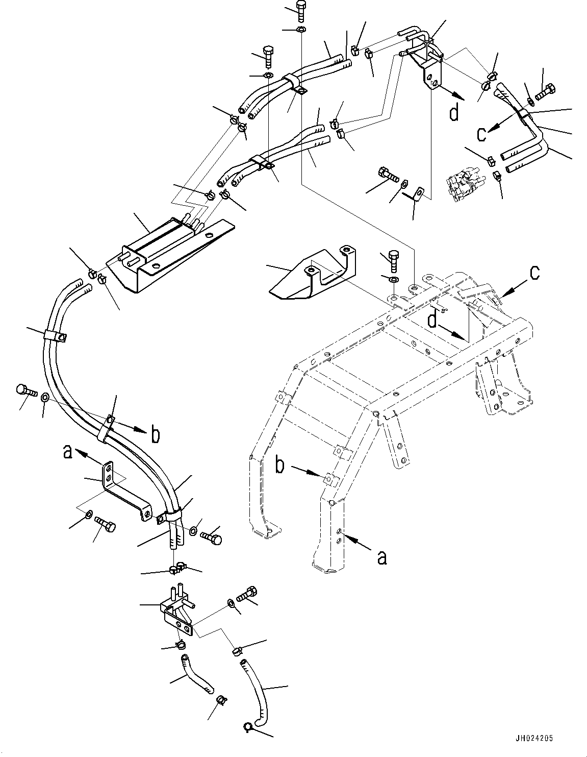 Excavators Komatsu / HB215LC-3 S/N 70001-UP (For KAL)(0001233C) / DEF Piping, Dosing Module Coolant Hose (#70001-)(D004001 : D0510-001001)