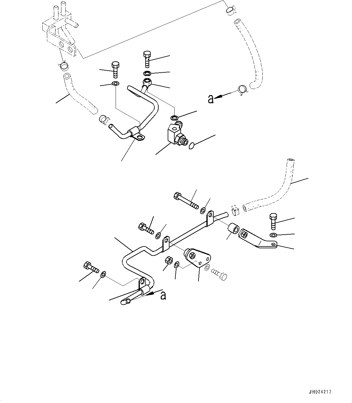 Excavators Komatsu / HB215LC-3 S/N 70001-UP (For KAL)(0001233C) / DEF Piping, Bracket (2/2) (#70001-)(D004006 : D0510-001006)