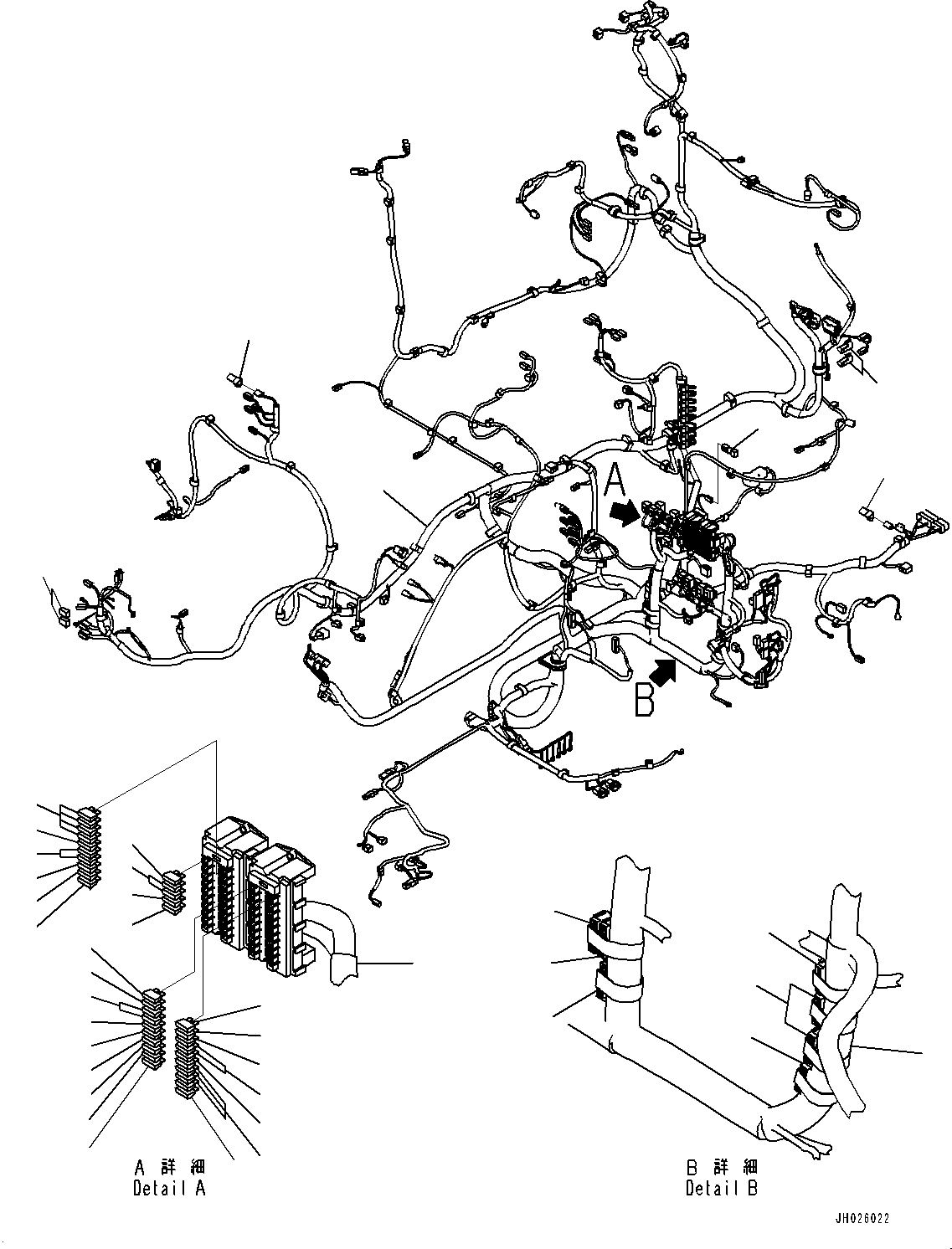 Excavators Komatsu / HB215LC-3 S/N 70001-UP (For KAL)(0001233C) / Cab, Floor, Wiring Harness (#70001-)(K010036 : K1110-007036)