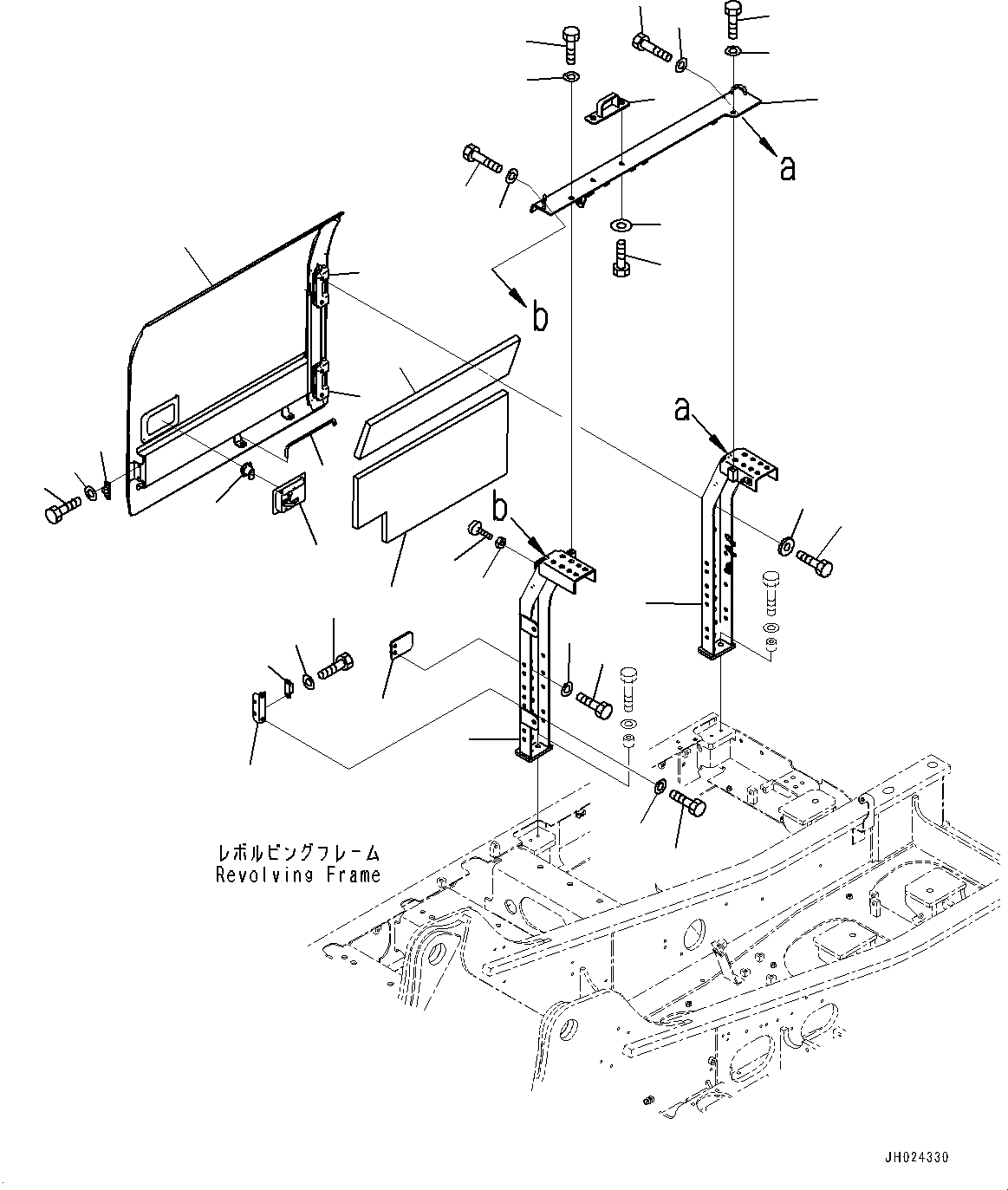 Excavators Komatsu / HB215LC-3 S/N 70001-UP (For KAL)(0001233C) / Side Cover R.H., Door (#70001-)(M005001 : M1140-001001)