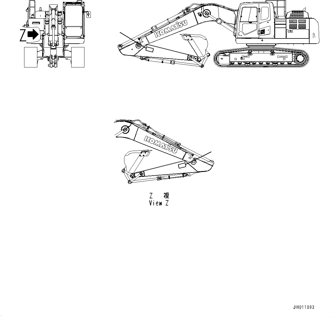 Excavators Komatsu / HB215LC-3 S/N 70001-UP (For KAL)(0001233C) / Caution Plates, Keep Off Working Ranges (#70001-)(U010001 : U0510-002001)