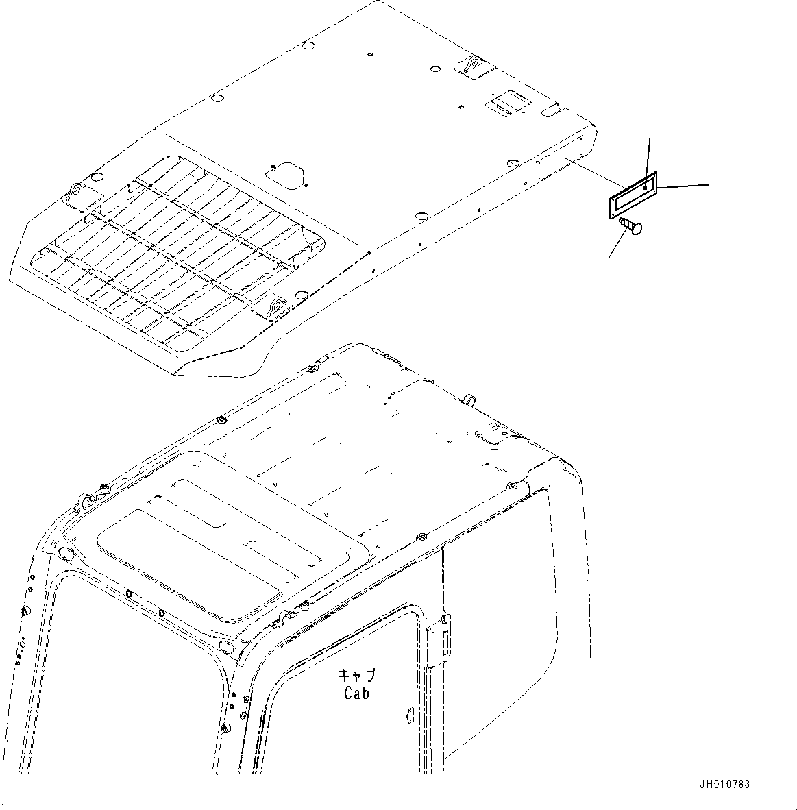 Excavators Komatsu / HB215LC-3 S/N 70001-UP (For KAL)(0001233C) / FOPS Plate, (Cab Top Guard LV2) (#70001-)(U011001 : U0520-013001)
