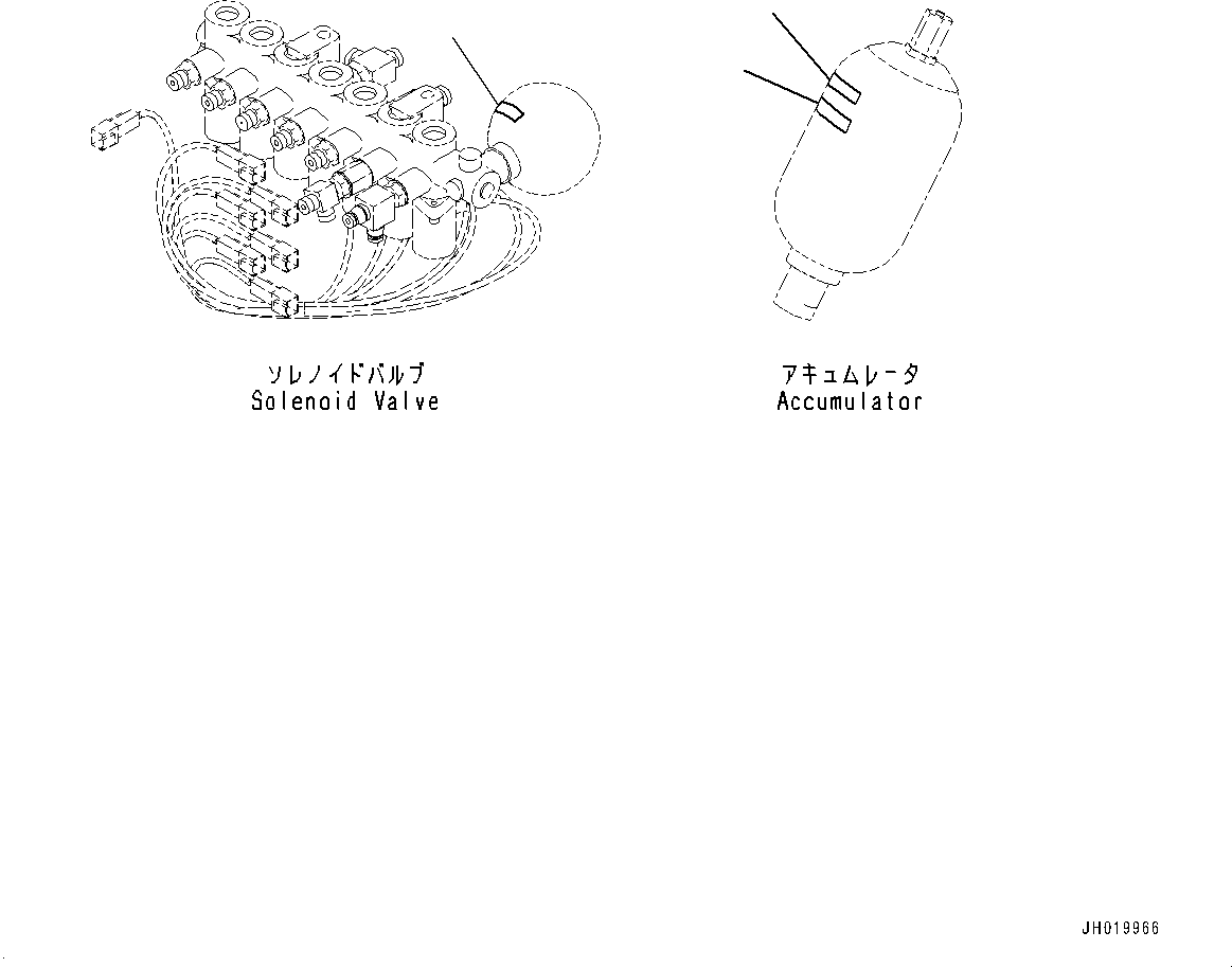 Excavators Komatsu / HB215LC-3 S/N 70001-UP (For KAL)(0001233C) / Caution Plates, Accumulator (#70001-)(U015001 : U0580-004001)