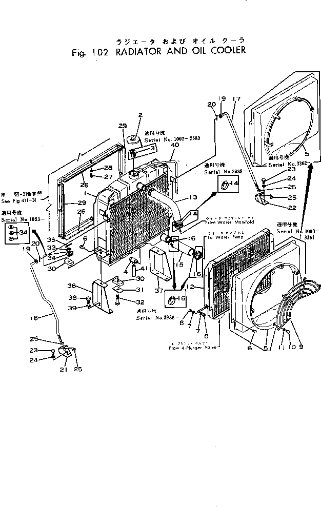 Excavators Komatsu / 10-HT-1 S/N 1003-UP(10-ht-1r) / RADIATOR AND OIL COOLER(030020 : 102)