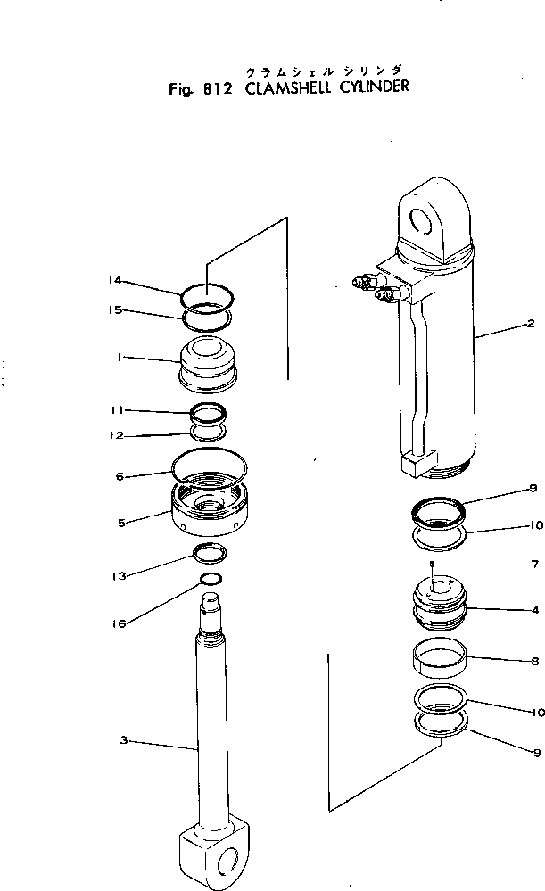 Excavators Komatsu / 10-HT-1 S/N 1003-UP(10-ht-1r) / CLAMSHELL CYLINDER(210120 : 812)