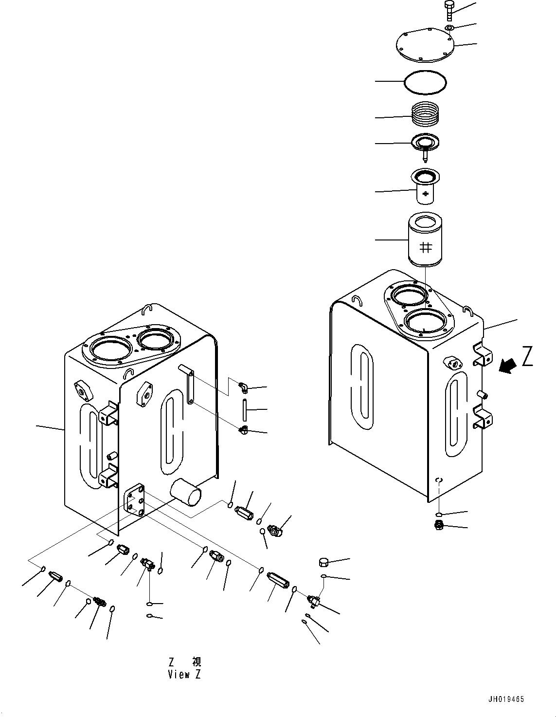 Excavators Komatsu / PC170LC-11 S/N 35001-UP (For KAL)(1001221C) / Hydraulic Tank, (1/2) (#35001-)(H001001 : H0110-001001)