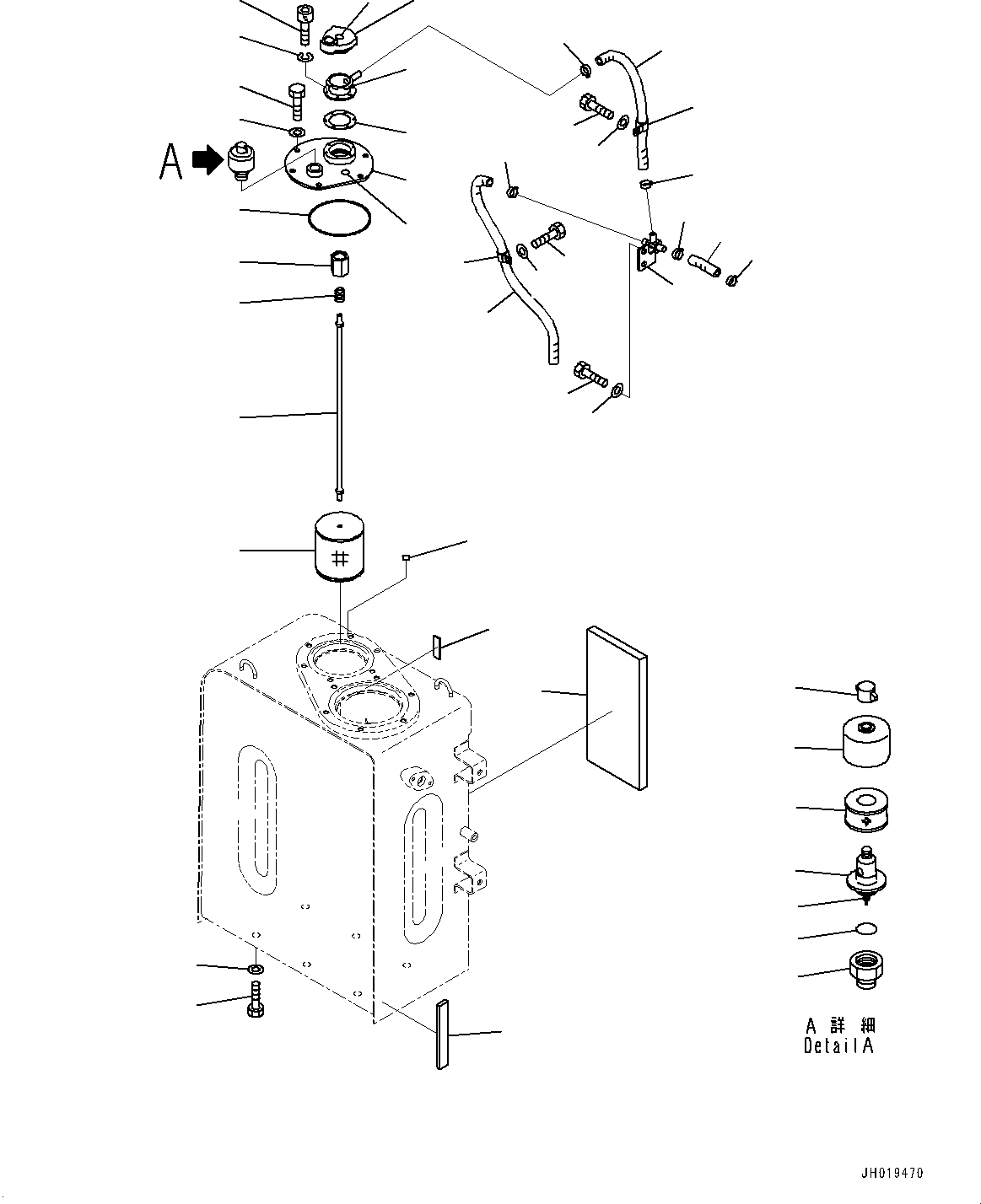 Excavators Komatsu / PC170LC-11 S/N 35001-UP (For KAL)(1001221C) / Hydraulic Tank, (2/2)(#35001-35730)(H001002 : H0110-001002)