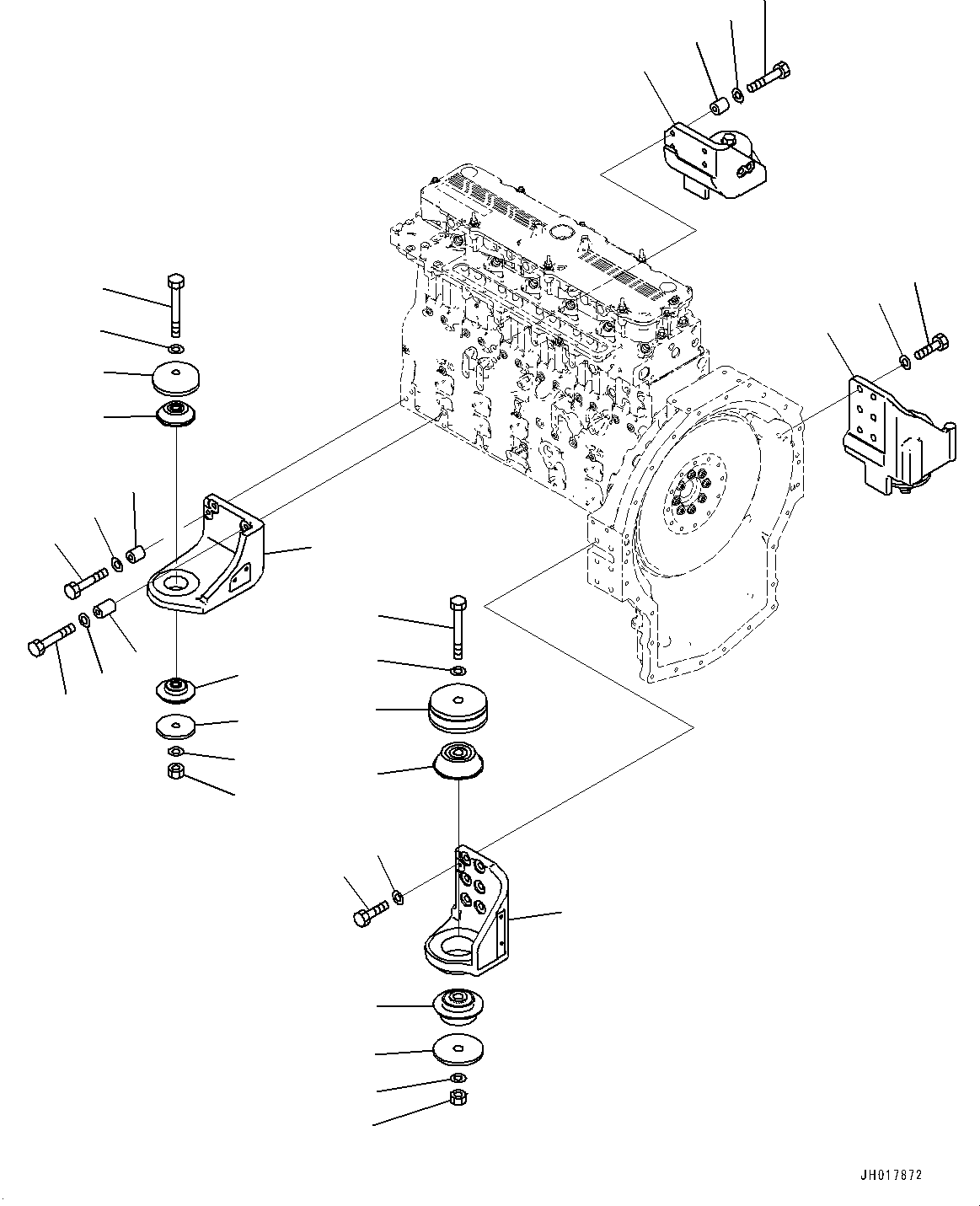 Excavators Komatsu / HB365LC-3 S/N 5169-UP (For KAL)(1001227C) / Engine Mounting (#5001-)(B003001 : B0100-001001)