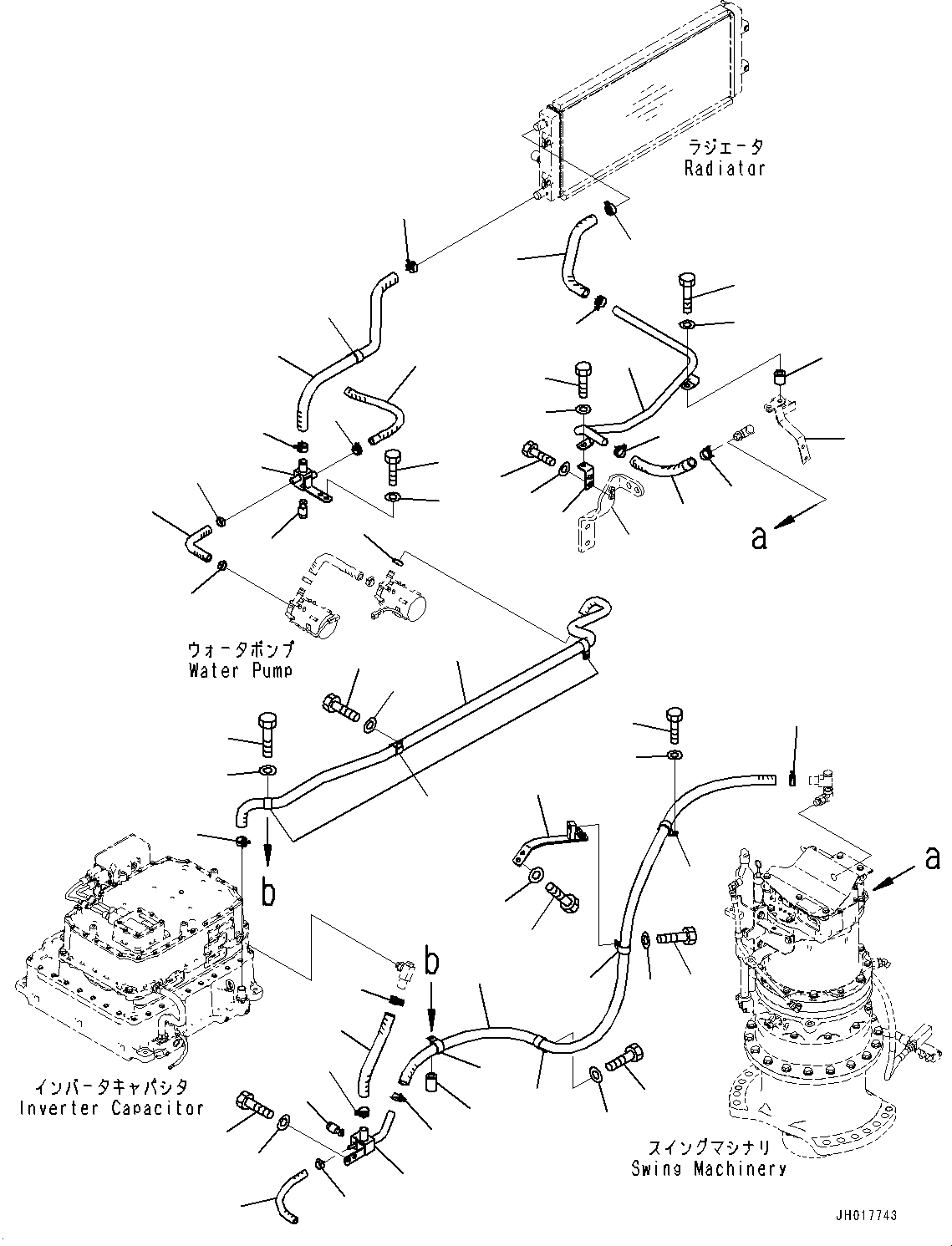 Excavators Komatsu / HB365LC-3 S/N 5169-UP (For KAL)(1001227C) / Cooling System, Hybrid Cooling Piping (2/2) (#5001-)(C001014 : C0100-001014)