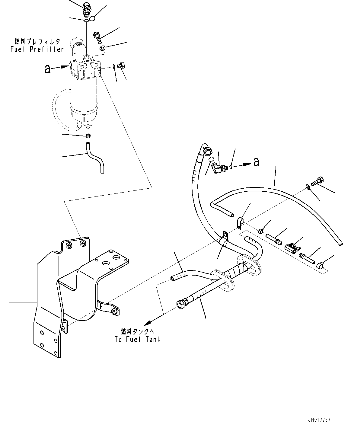 Excavators Komatsu / HB365LC-3 S/N 5169-UP (For KAL)(1001227C) / Fuel Piping, Bracket (#5001-)(D002002 : D0200-001002)