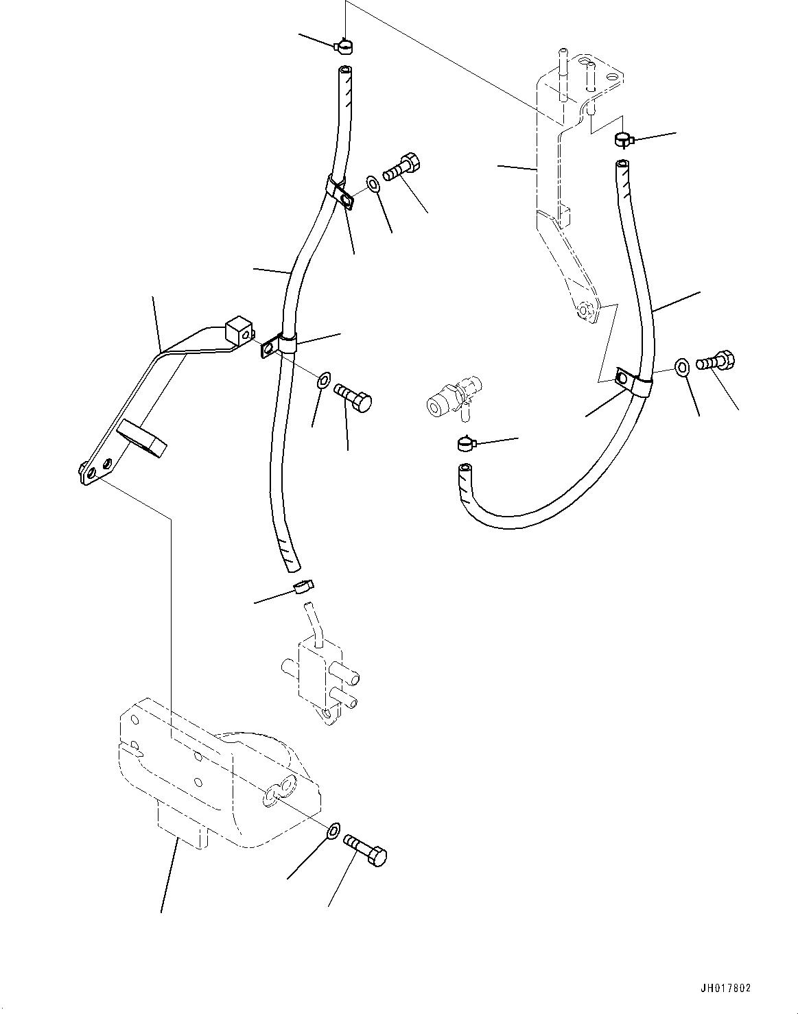 Excavators Komatsu / HB365LC-3 S/N 5169-UP (For KAL)(1001227C) / DEF Piping, Dosing Module Coolant Hose (#5001-)(D004006 : D0510-001006)