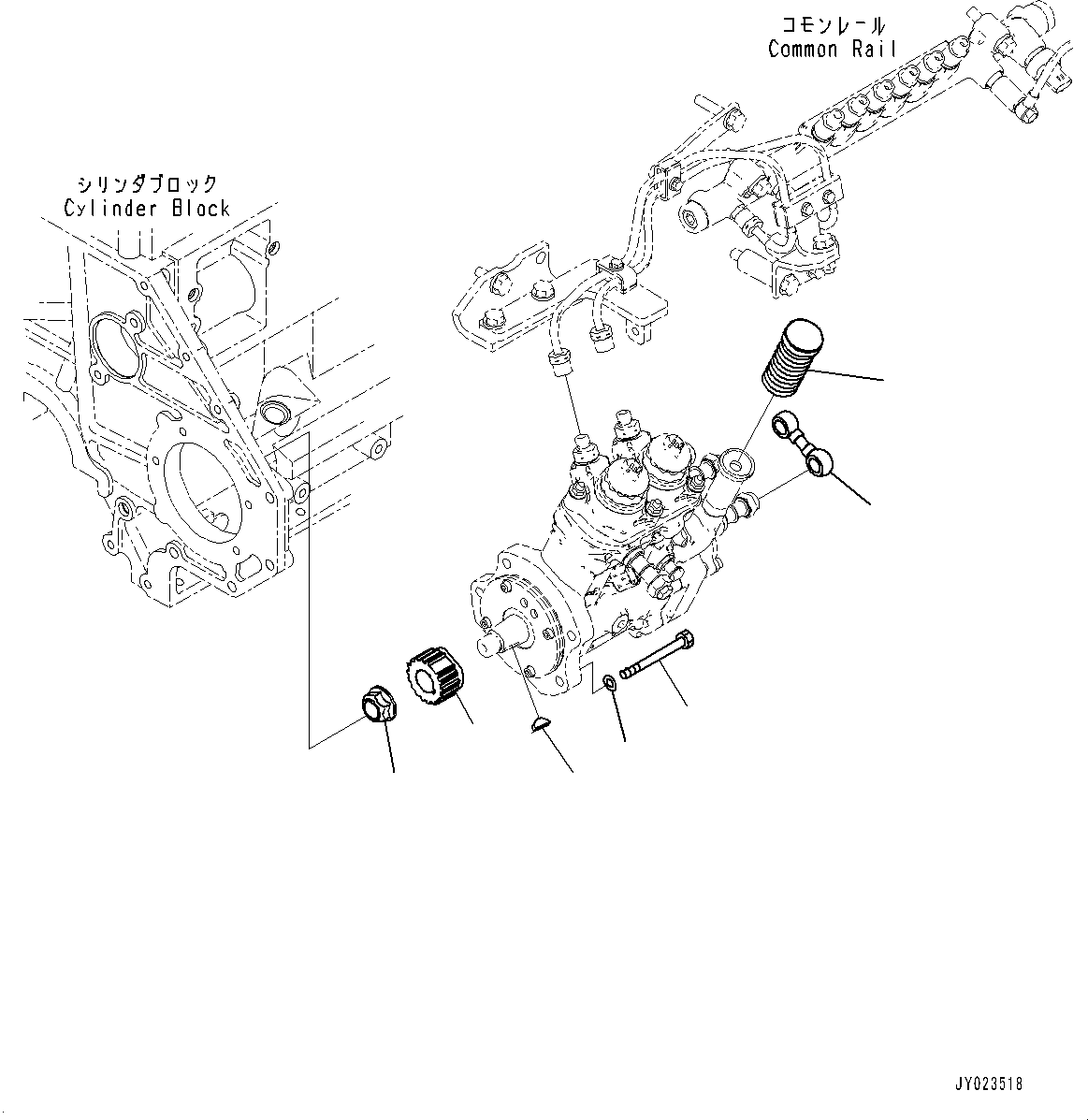 Engines Komatsu / SAA6D140E-7D S/N 830556-UP (For PC700LC-11)(1001230C) / Fuel Supply Pump, Pump Mounting (#830556-)(D001003 : A4010-001003)
